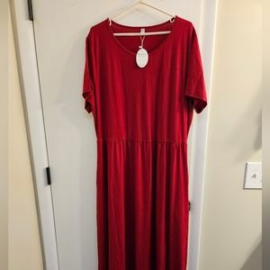 Red T-shirt Maxi Dress
